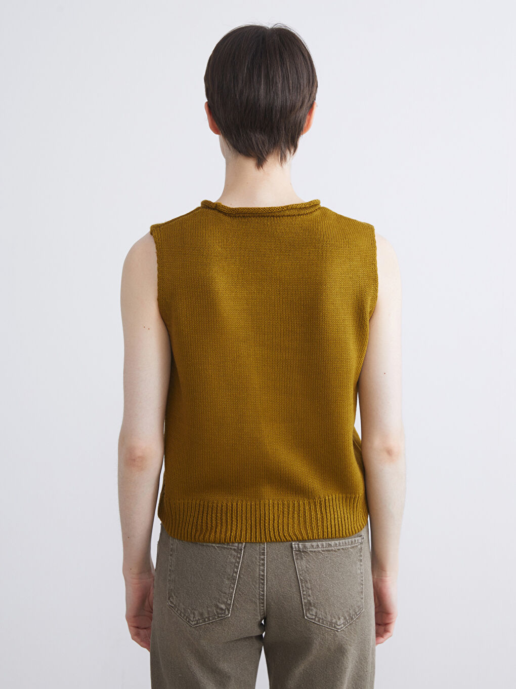 LCW Vision Crew Neck Women's Knitwear Sweater Vest -W5FF96Z8-GBK