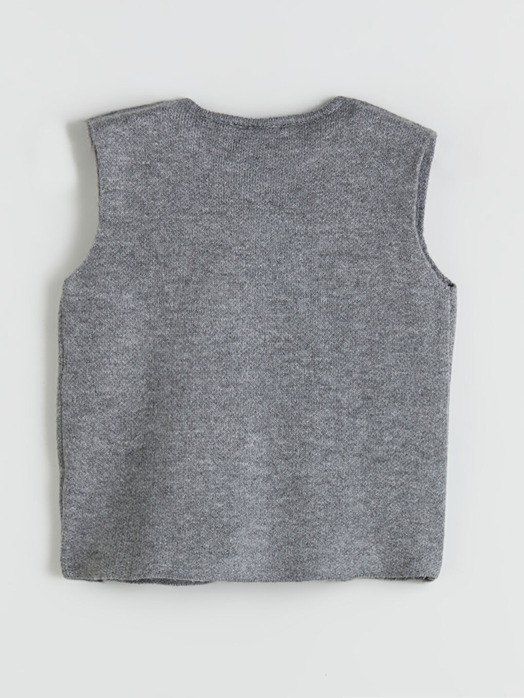 Antrasit Bisiklet Yaka Kadın Triko Yelek-5