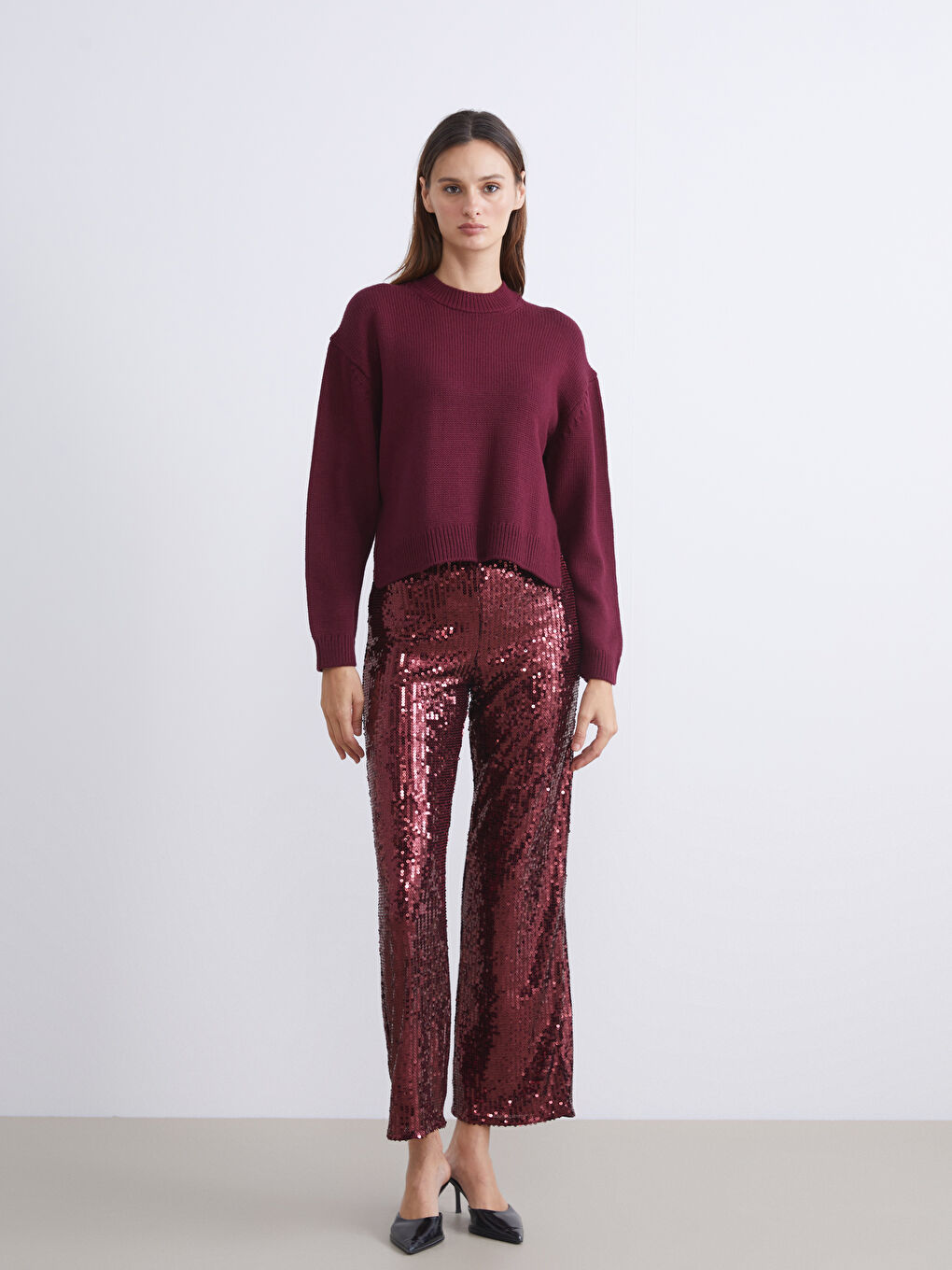 Crew Neck Oversize Women's Knitwear Sweater-1