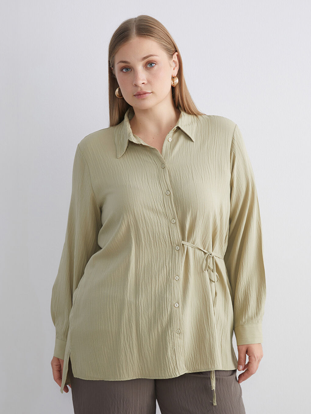 Textured Women's Shirt Tunic-1