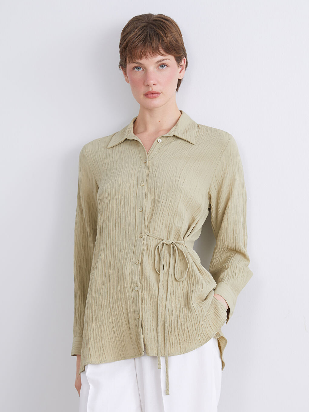 Textured Women's Shirt Tunic