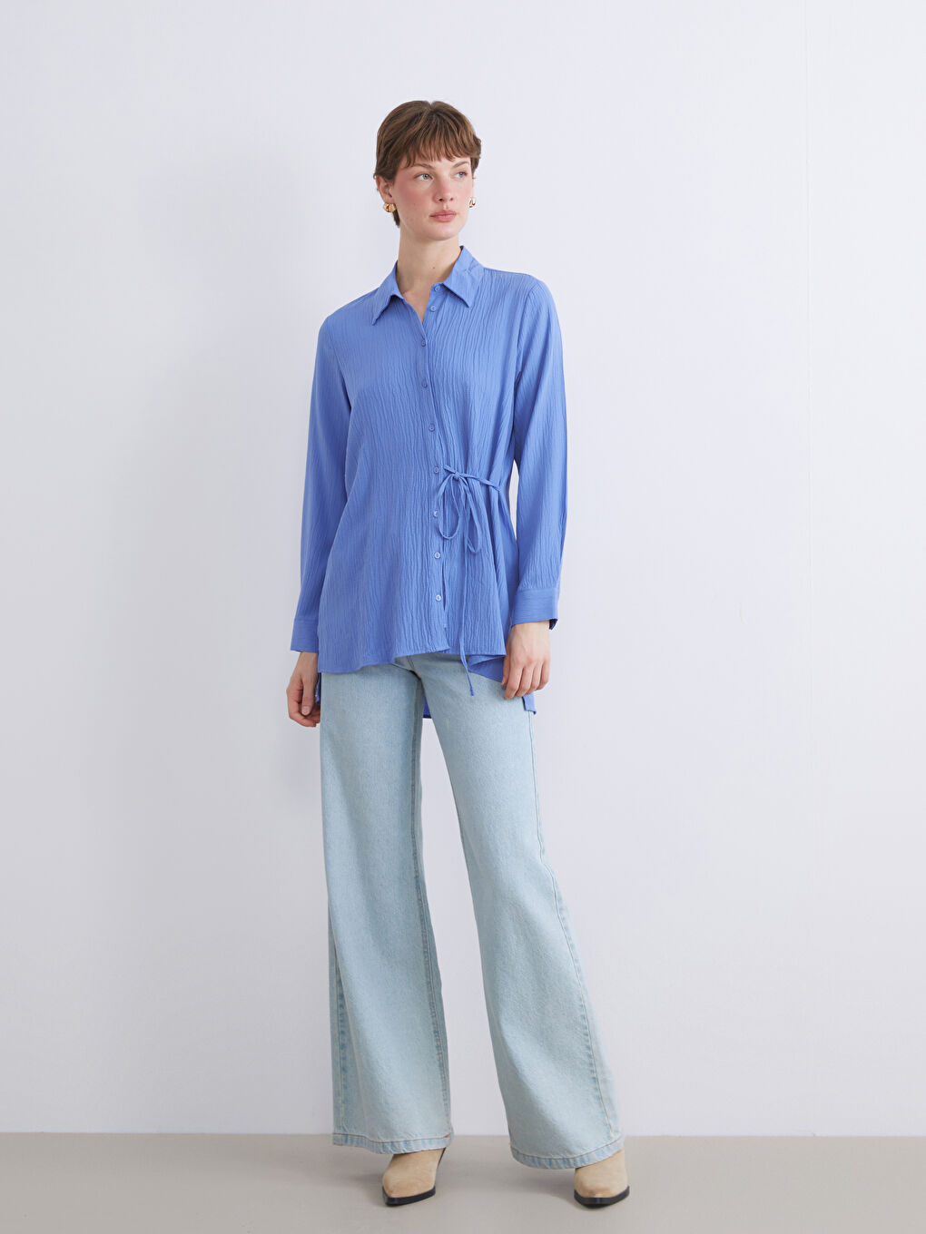 Textured Women's Shirt Tunic-2