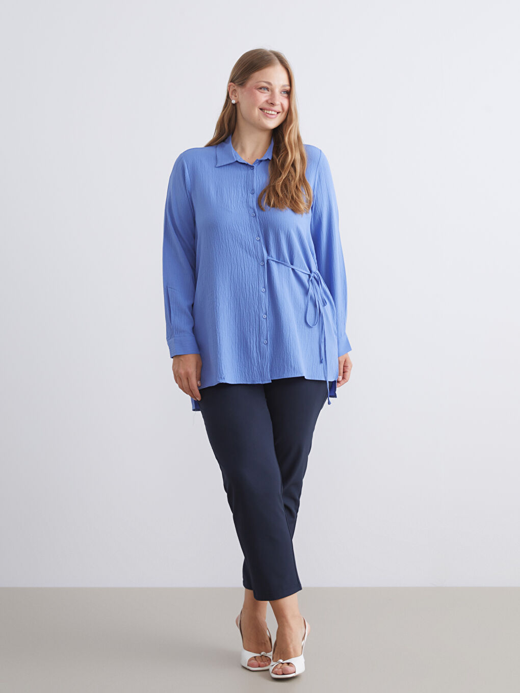 Textured Women's Shirt Tunic-1