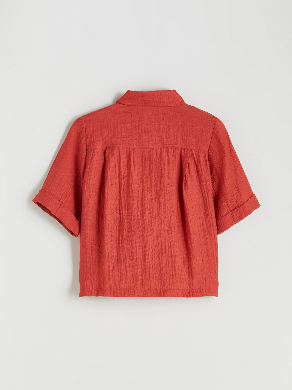 Turuncu Dokulu Kadın Gömlek-6