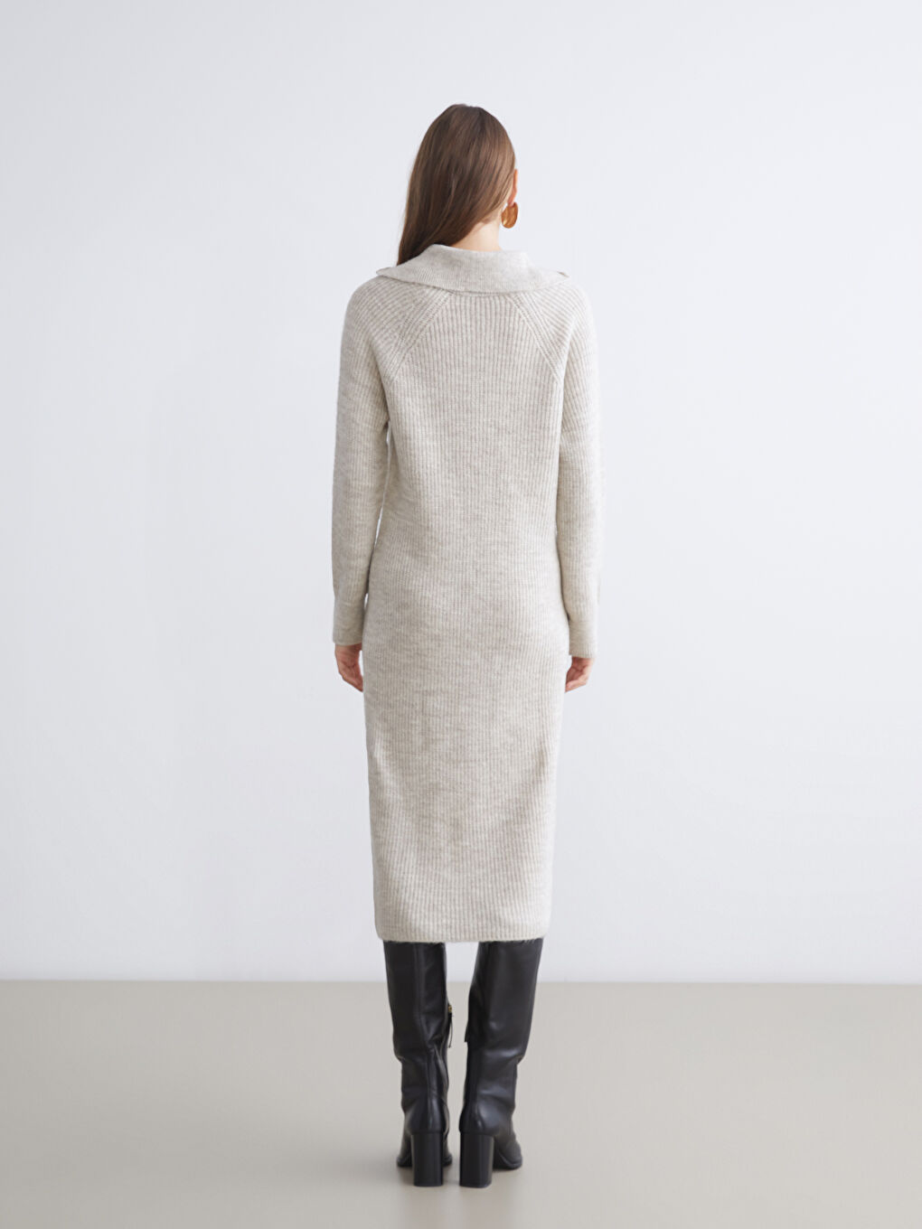 LCWAIKIKI Classic Neckband Tricot Dress -W5FG34Z8-CTC