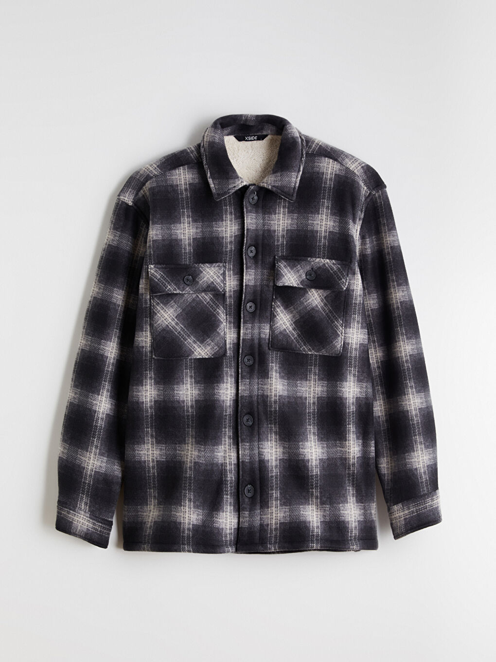 فیتی ڕاحەت قۆڵ درێژ چوارخانە چاکەتی کراسی پیاوان-5