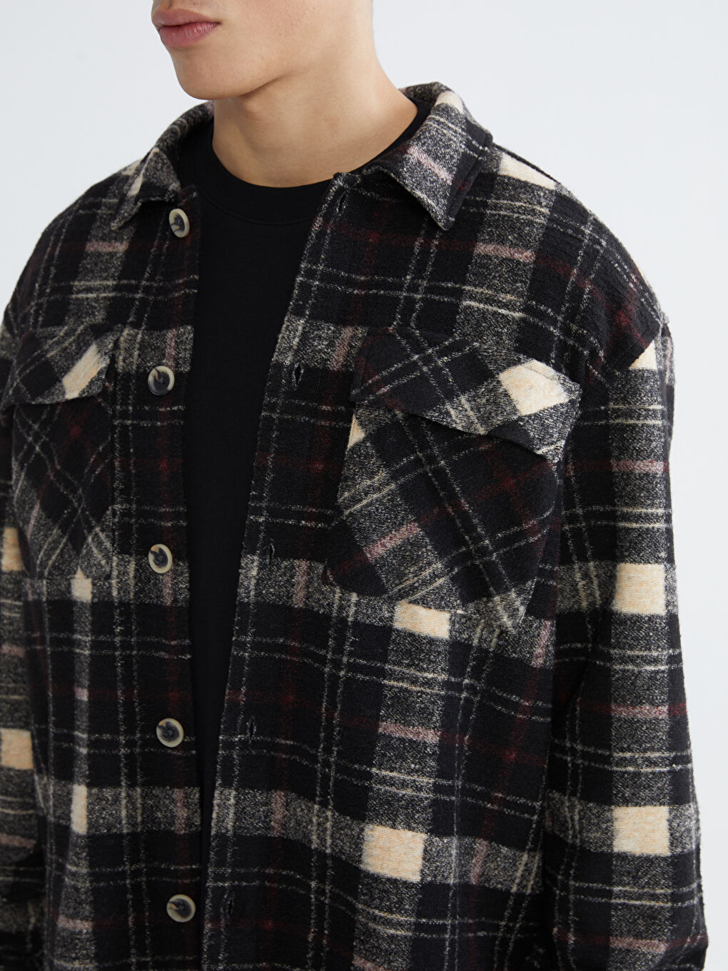 Comfortable Fit Plaid Men's Shirt Jacket-2