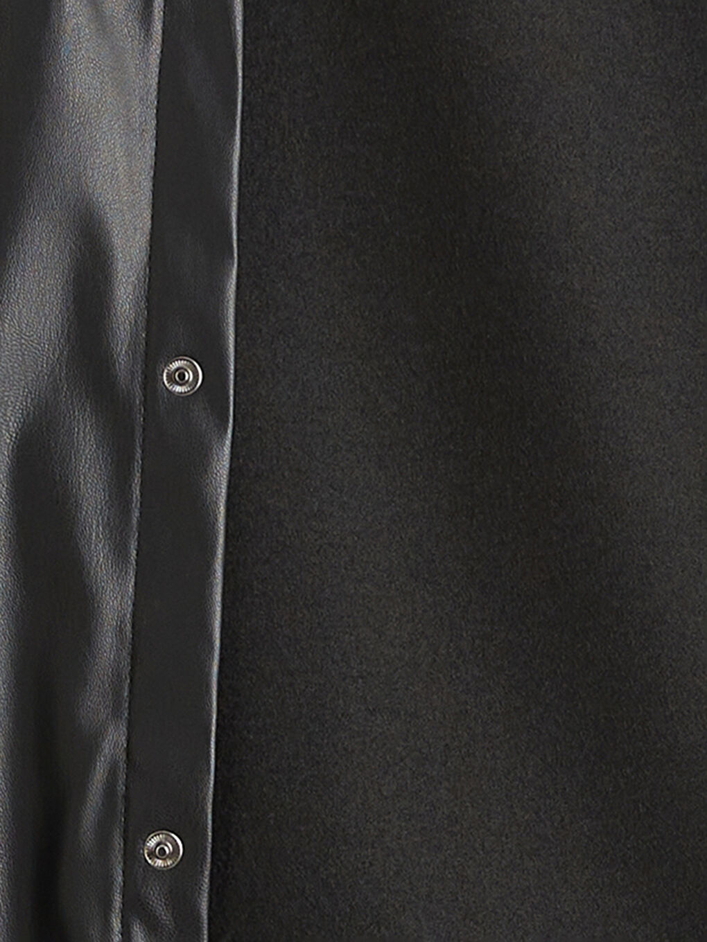 Siyah Rahat Kalıp Deri Görünümlü Erkek Gömlek Ceket-6
