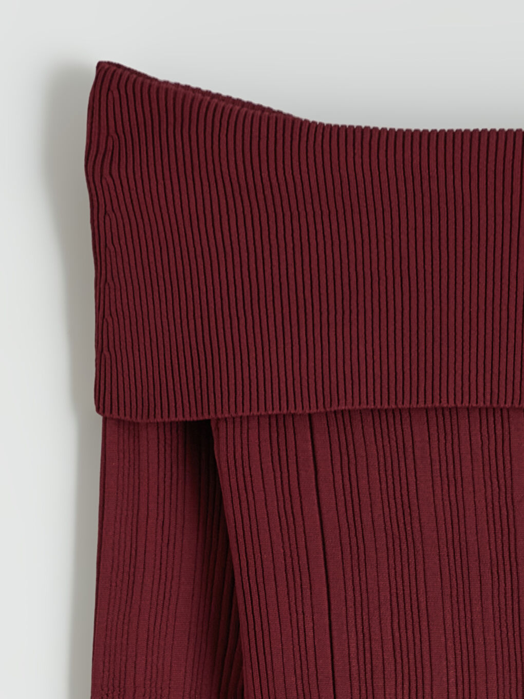 Kırmızı Kayık Yaka Triko Elbise-5