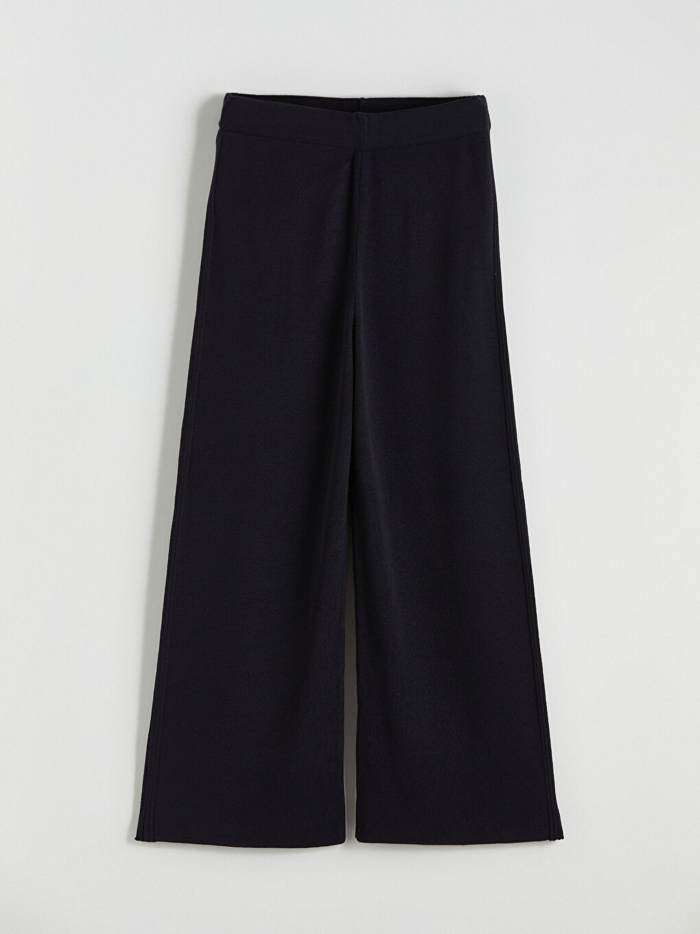 Lacivert Beli Lastikli Kadın Triko Pantolon-8