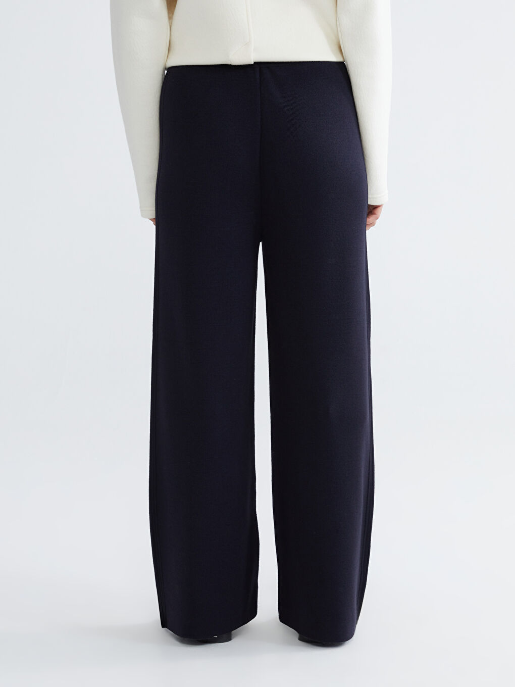 Lacivert Beli Lastikli Kadın Triko Pantolon-7