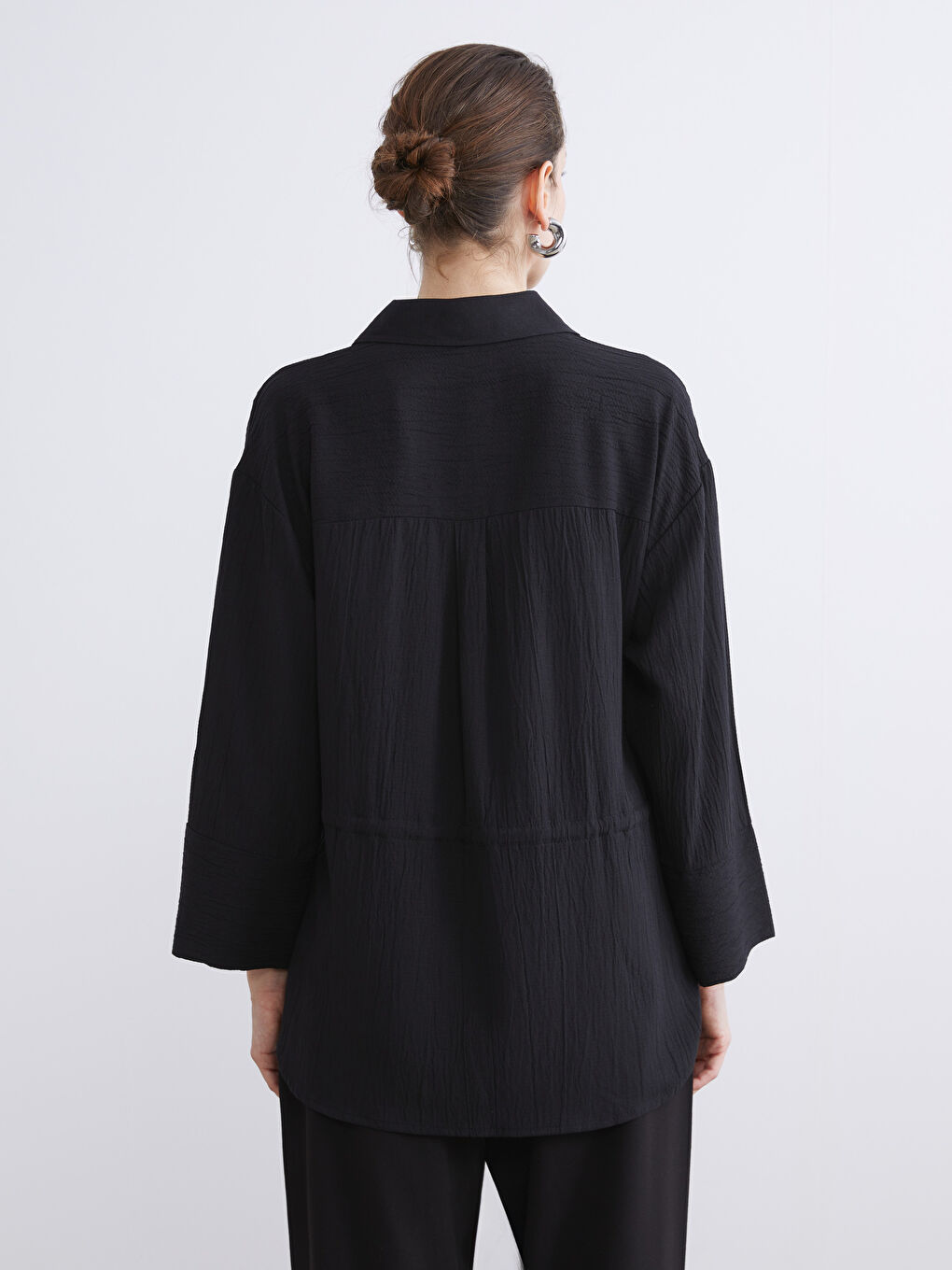 Plus Size Textured Women's Shirt-5