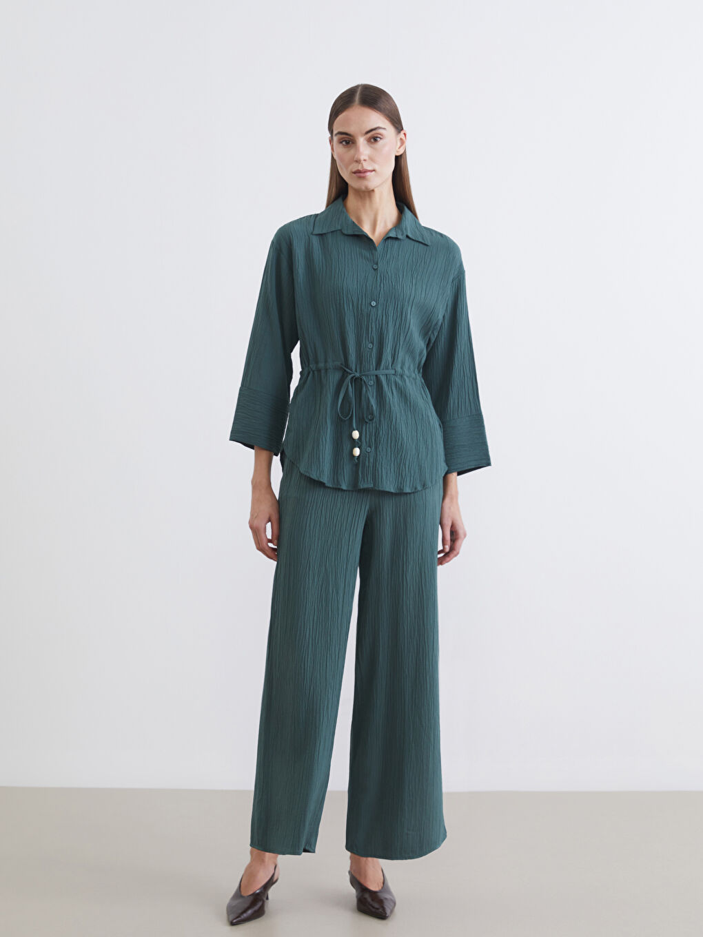 قميص نساء مجعد-1