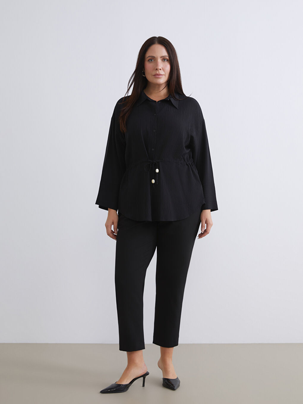 Plus Size Textured Women's Shirt-6