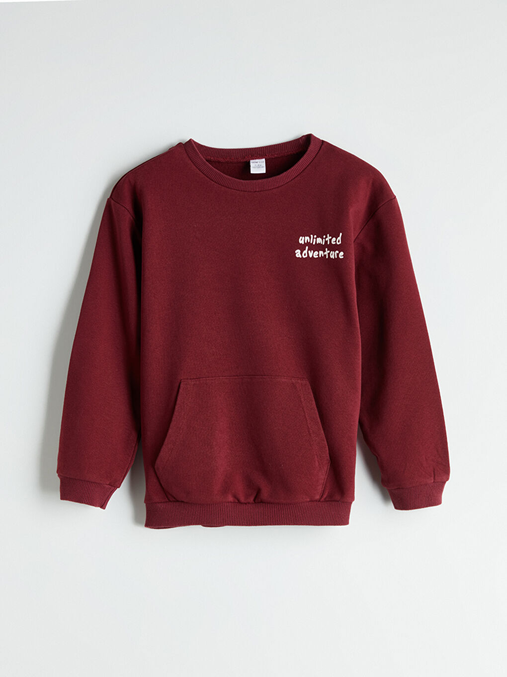 Bordo Bisiklet Yaka Erkek Çocuk Sweatshirt
