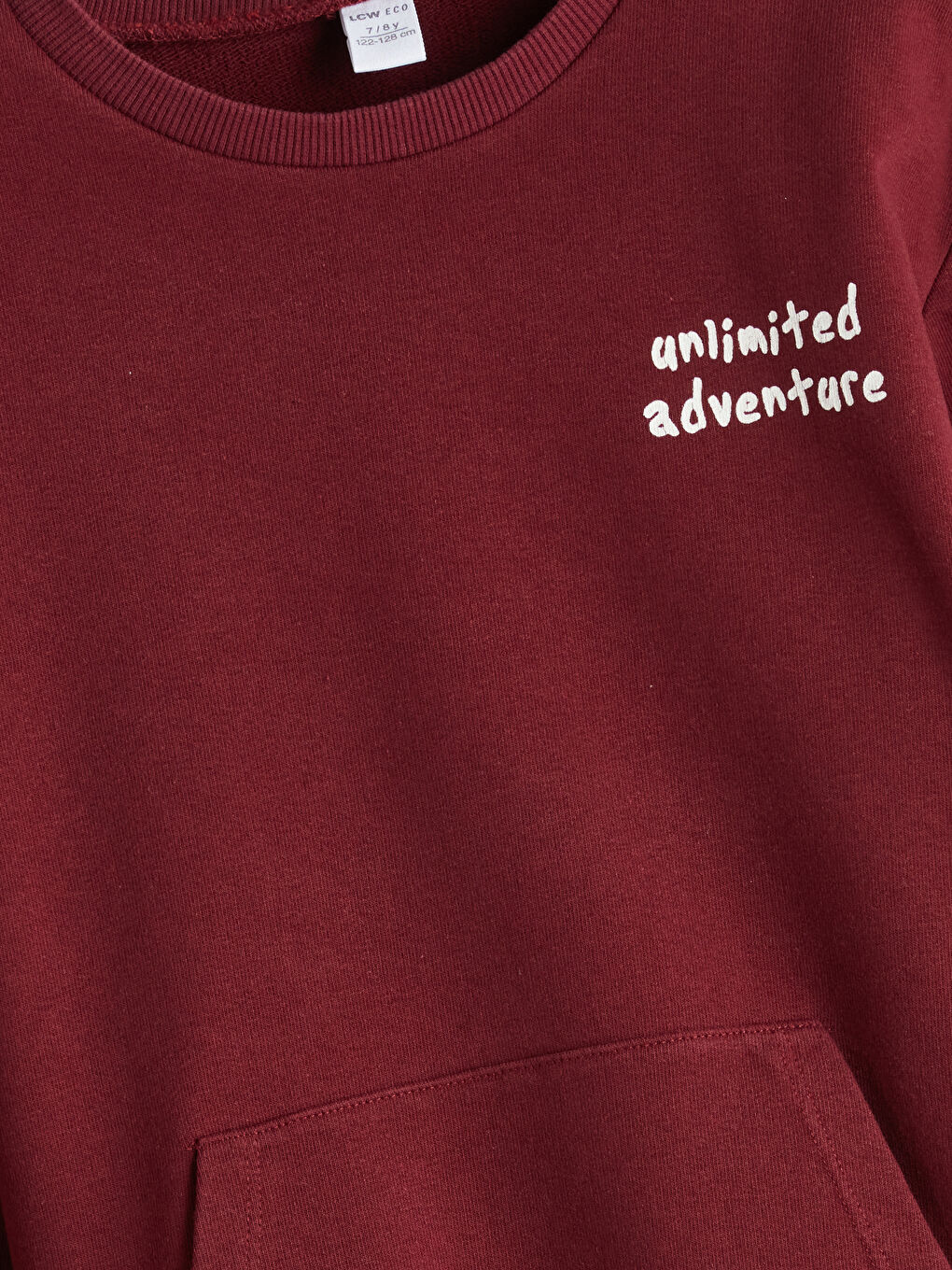 Bordo Bisiklet Yaka Erkek Çocuk Sweatshirt-1