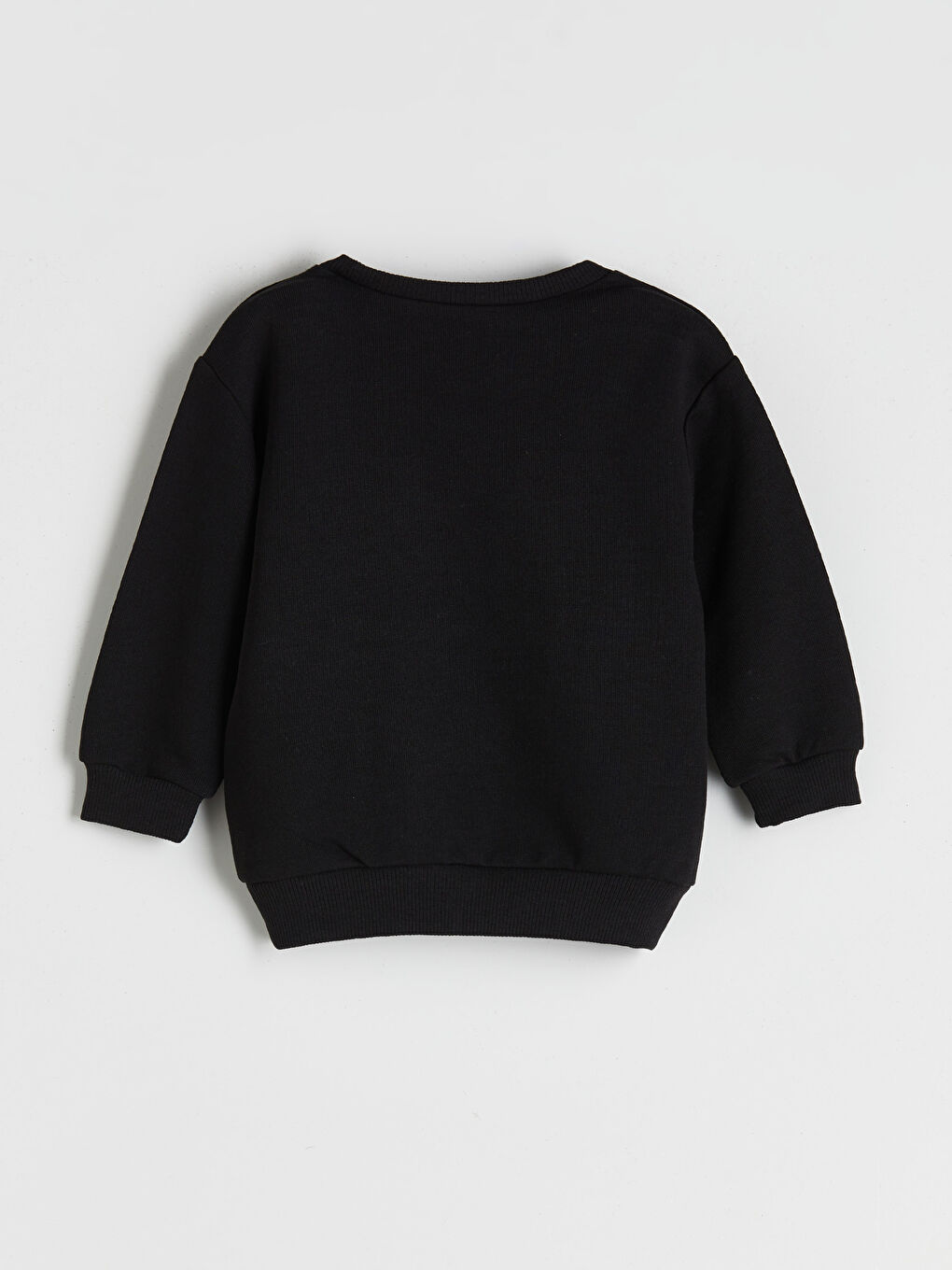 Siyah Bisiklet Yaka Baskılı Erkek Çocuk Sweatshirt-1