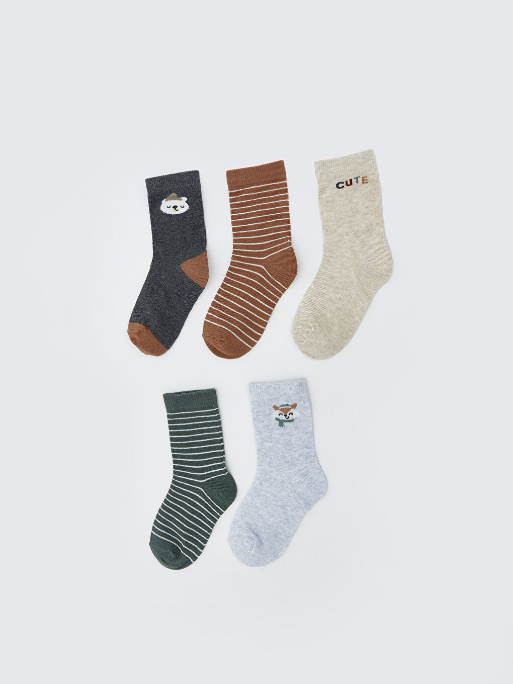 Patterned Baby Boys' Ankle Socks 5 Pack