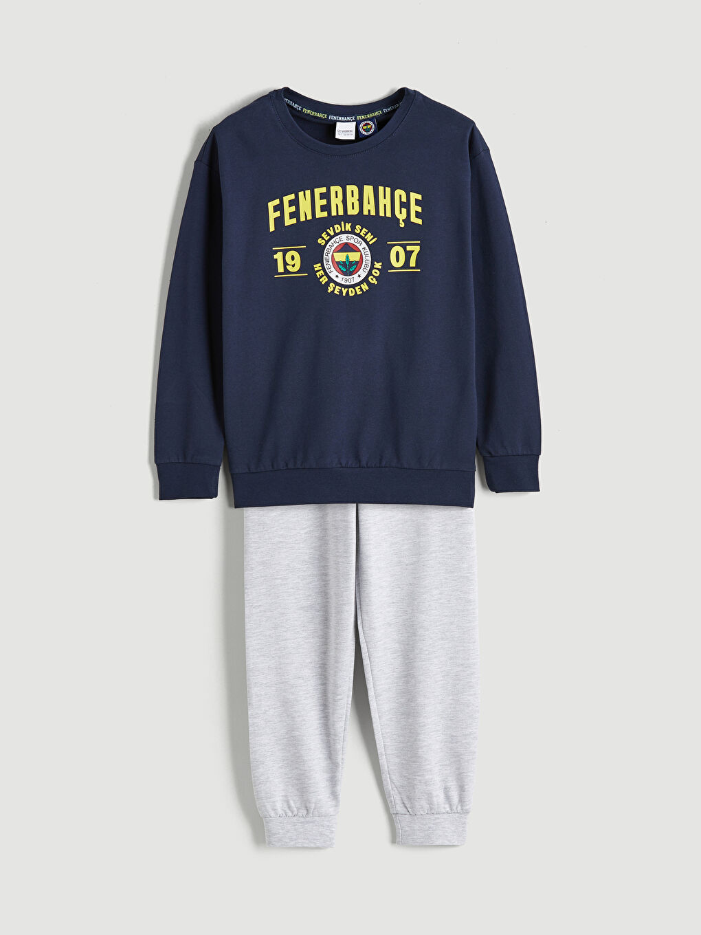 Crew Neck Fenerbahçe Printed Boys' Pyjama Set