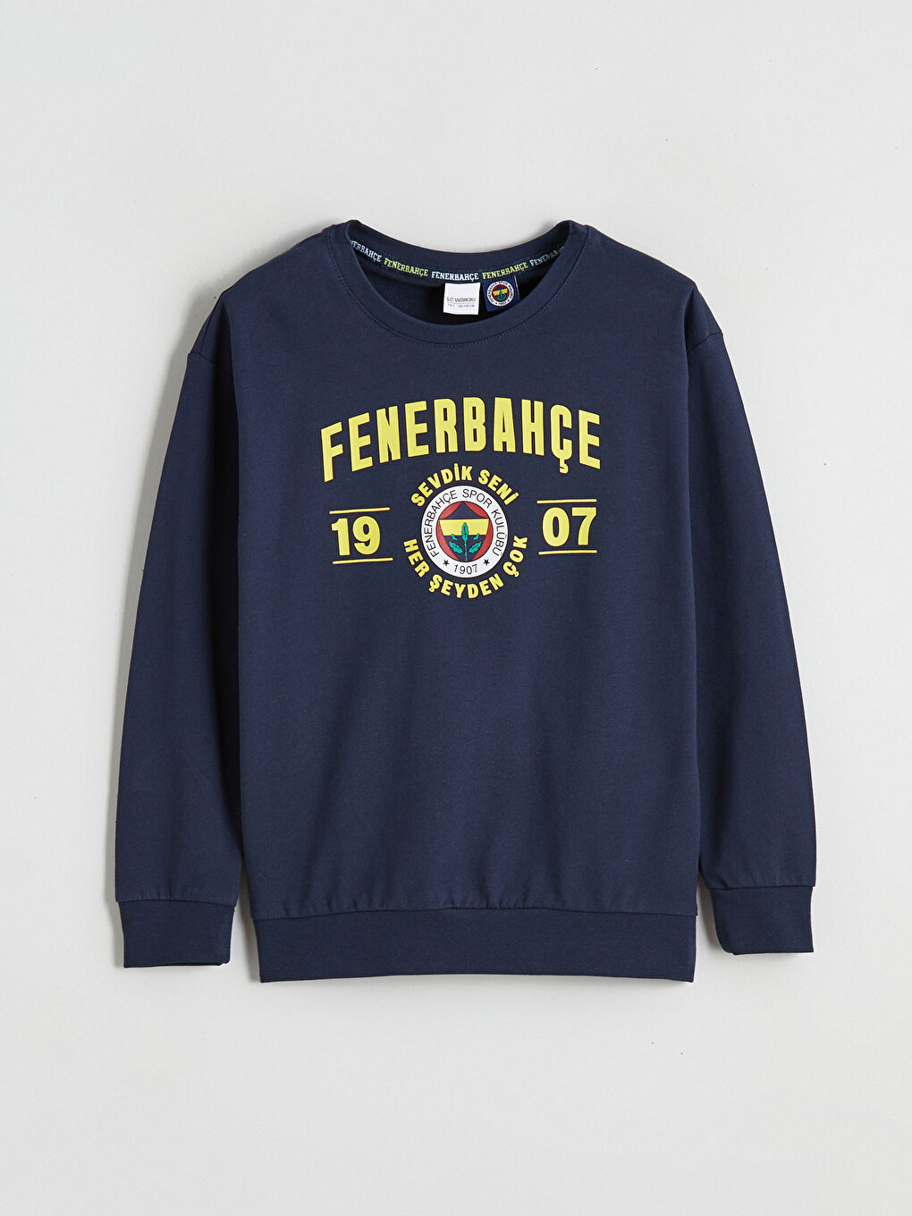 Crew Neck Fenerbahçe Printed Boys' Pyjama Set-1