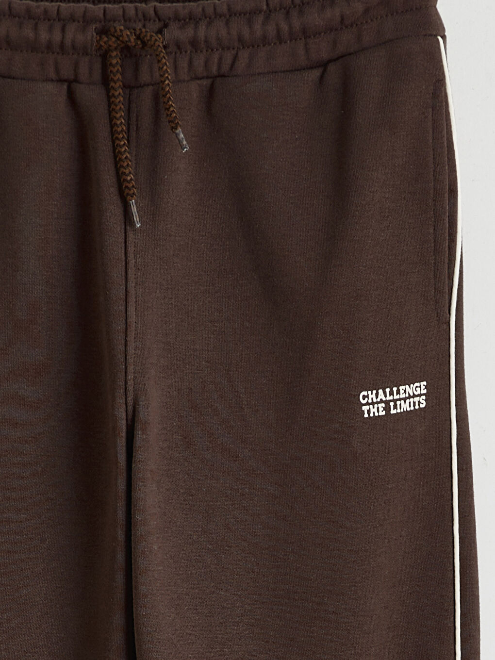 Kahverengi Beli Lastikli Erkek Çocuk Kalın Eşofman Altı-2