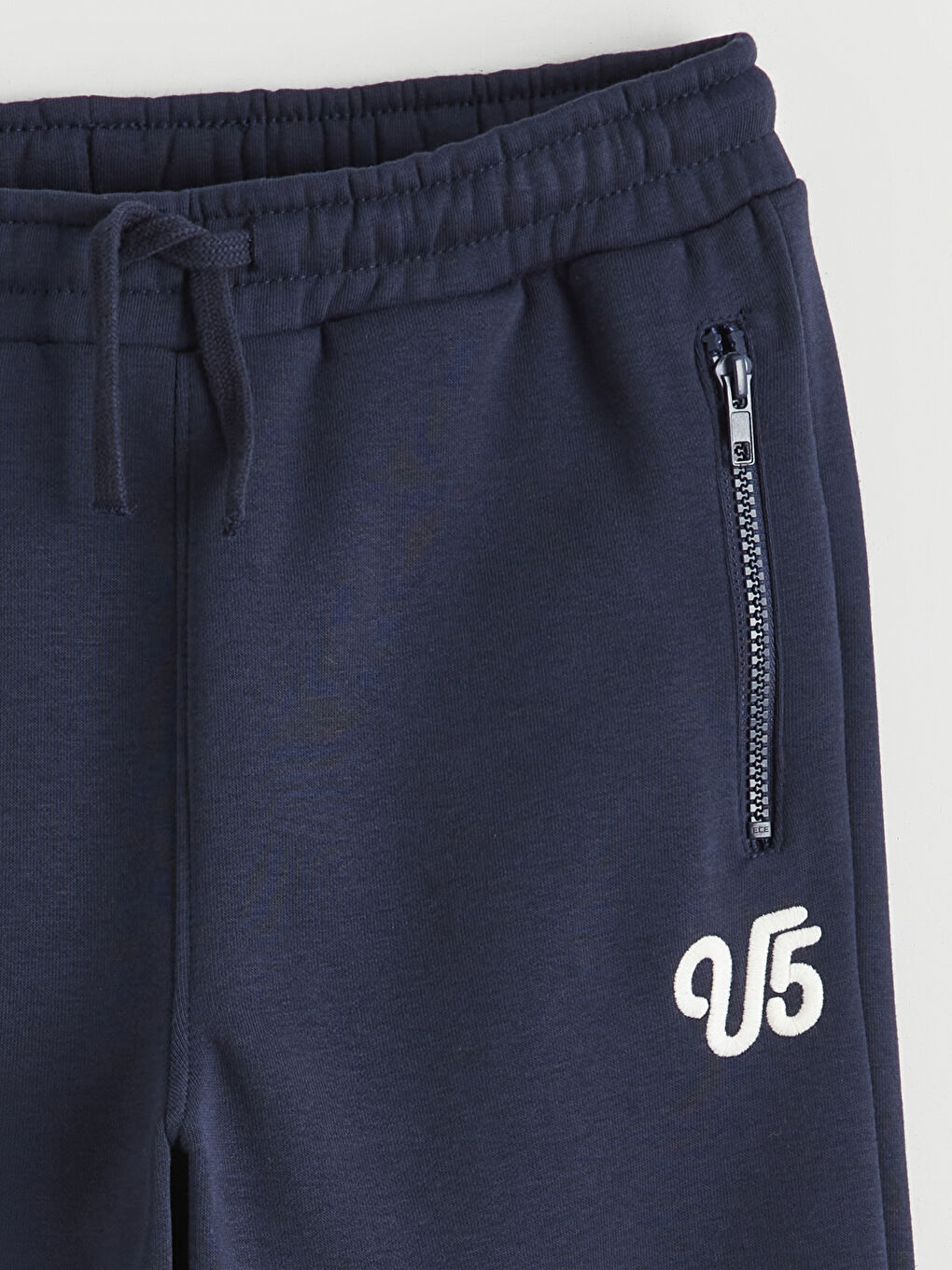 Lacivert Beli Lastikli Erkek Çocuk Kalın Eşofman Altı-1