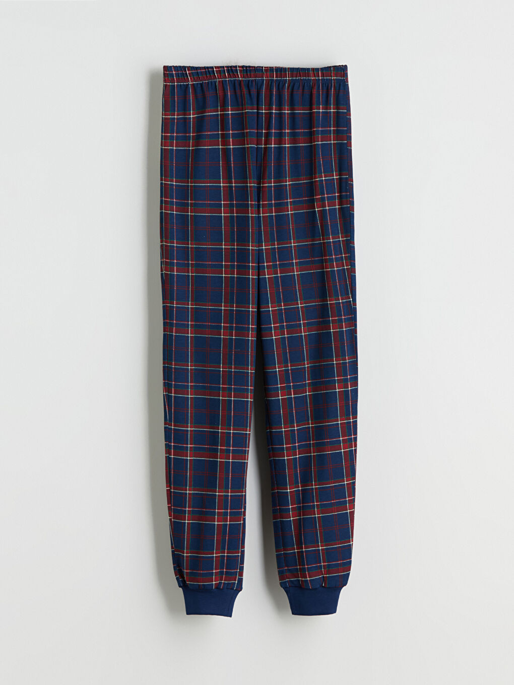 Lacivert Beli Lastikli Ekose Erkek Çocuk Pijama Alt-1