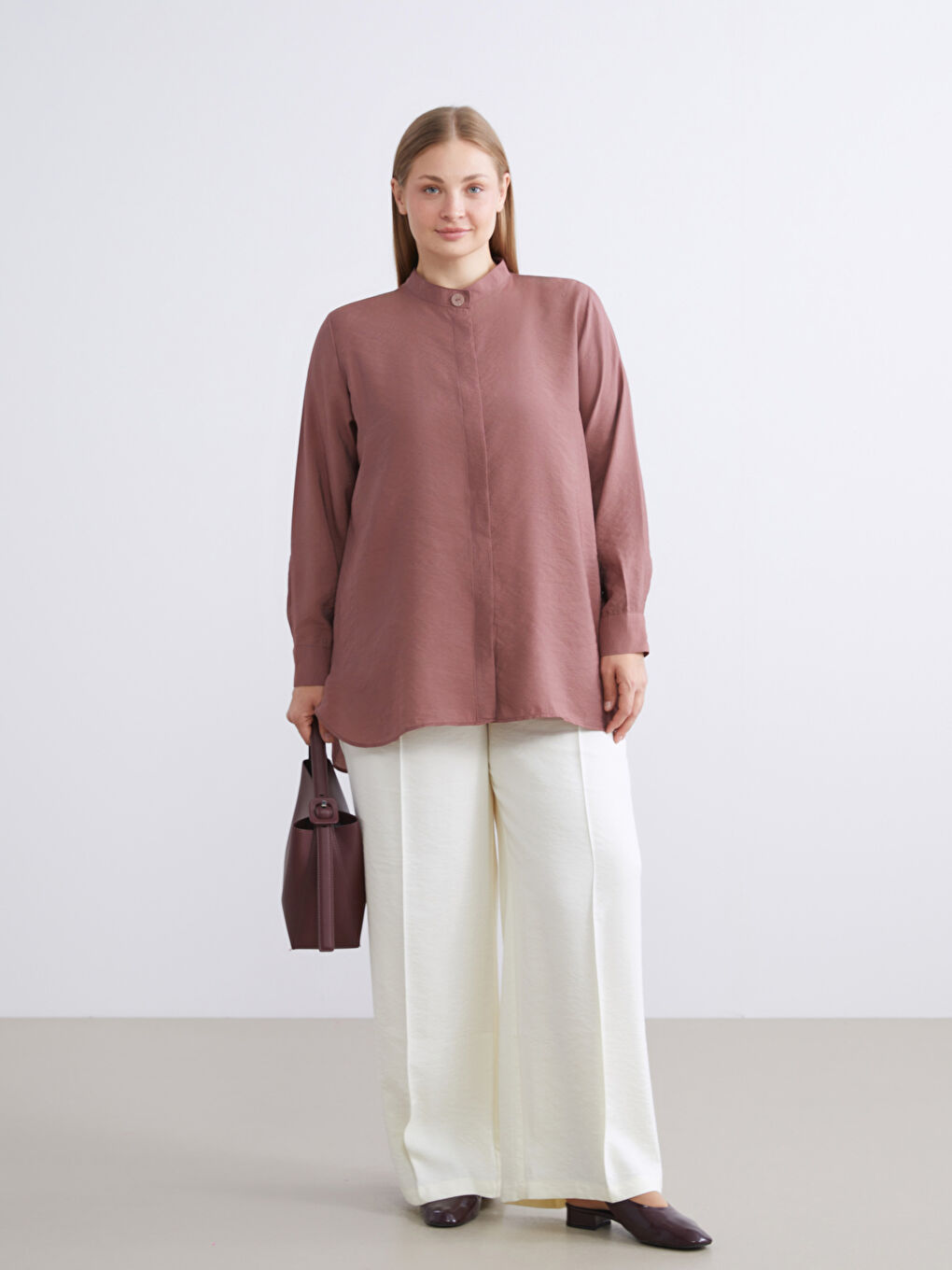 Oversize Modal Blend Women's Shirt Tunic-8