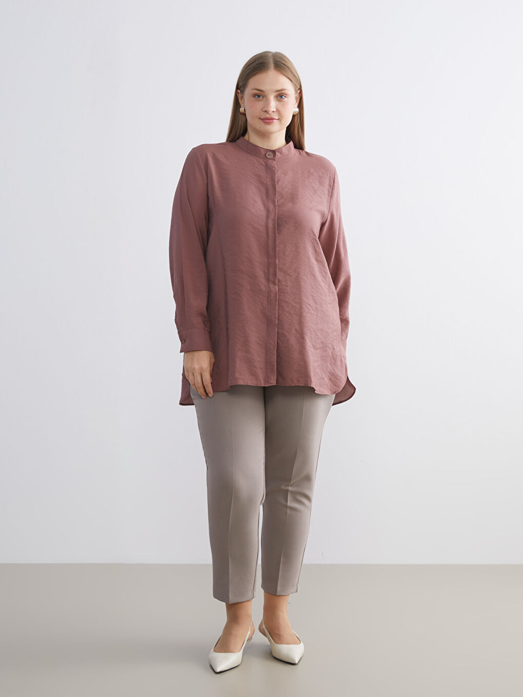 Oversize Modal Blend Women's Shirt Tunic-3