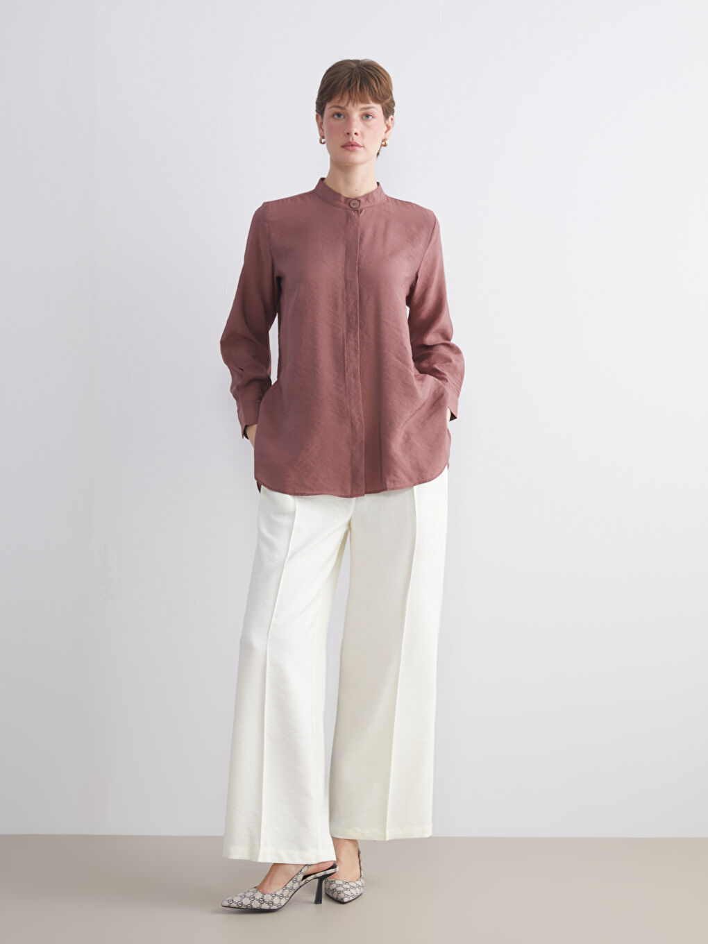 Oversize Modal Blend Women's Shirt Tunic-4
