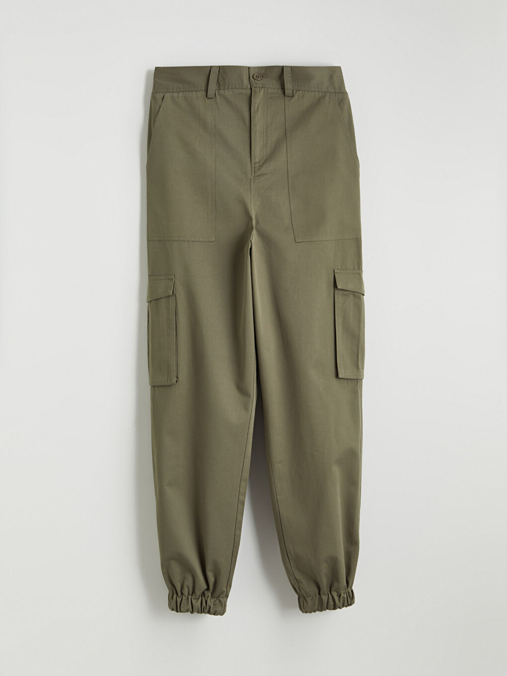 Elastic Waist Gabardine Women's Jogger Trousers-3