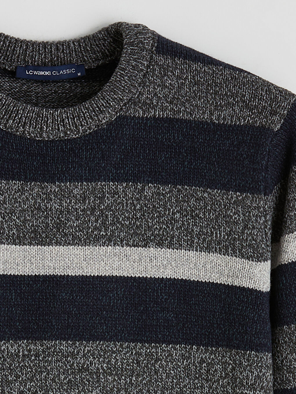 Crew Neck Striped Men's Knitwear Sweater-5