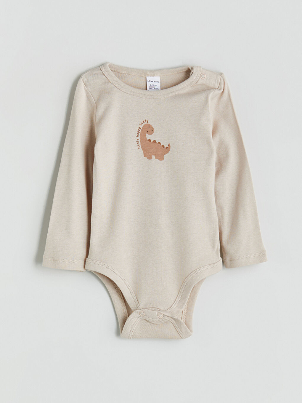 Crew Neck Baby Boy Snap Fastener Bodysuit 3 Pcs-1