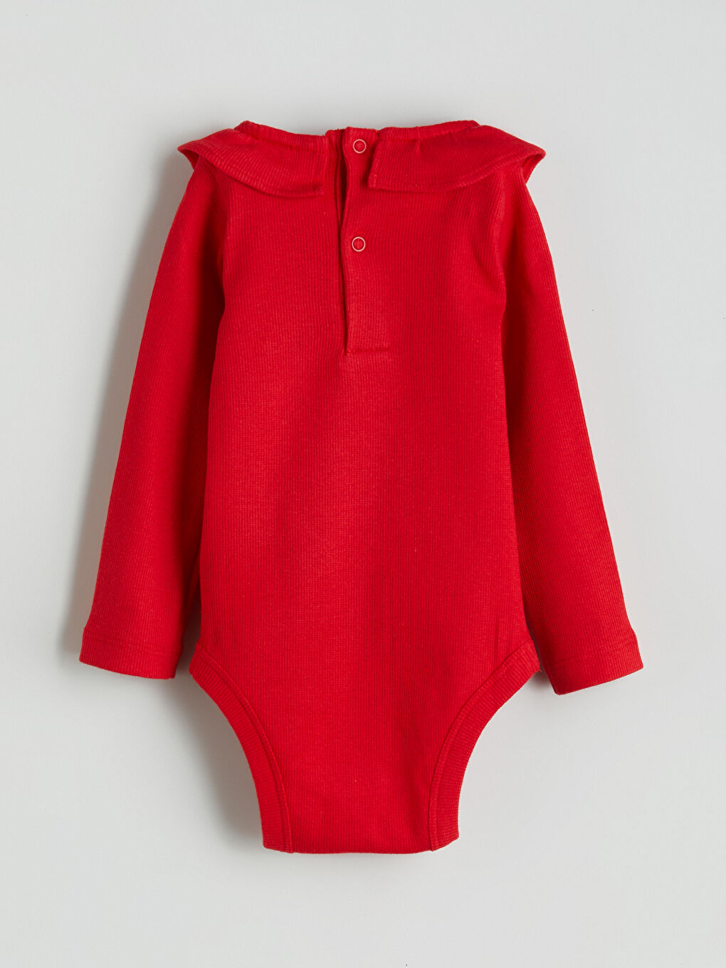 Crew Neck Long Sleeve Baby Girls' Snap Fastening Bodysuit-2