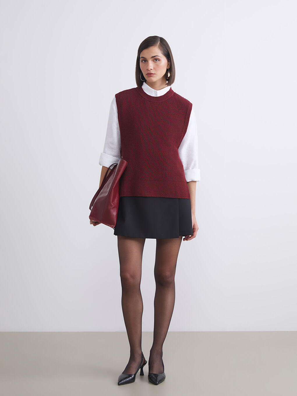 LCW Vision Crew Neck Women's Knitwear Sweater Vest -W5FI30Z8-RXM