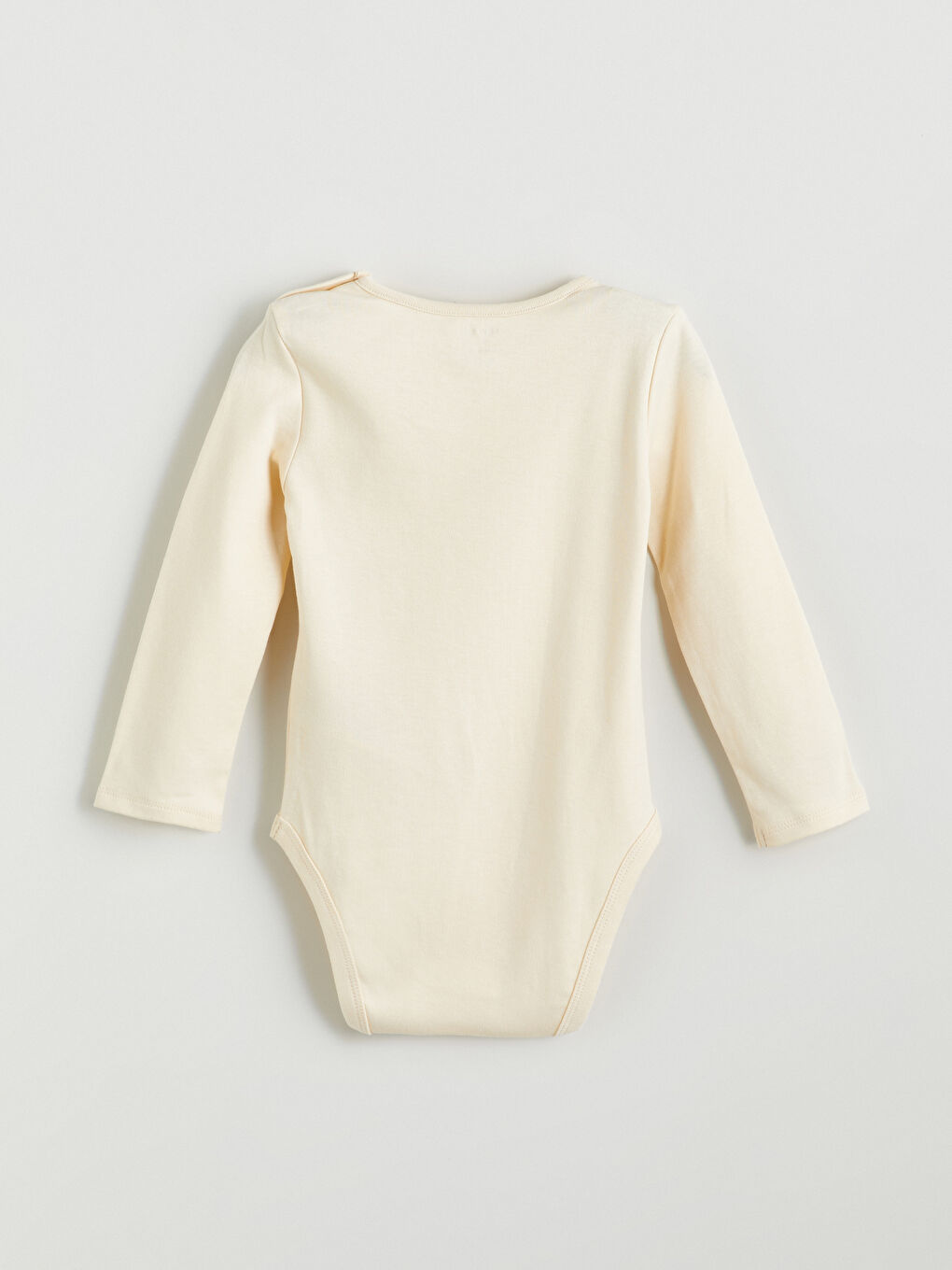 Bej Bisiklet Yaka Baskılı Kız Bebek Çıtçıtlı Body-1