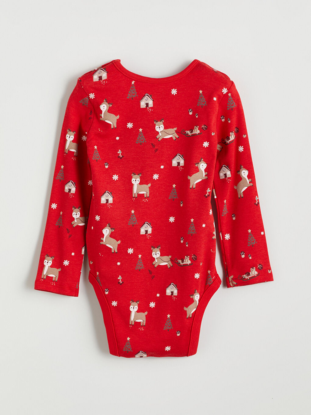 Kırmızı Baskılı Kız Bebek Çıtçıtlı Body-1