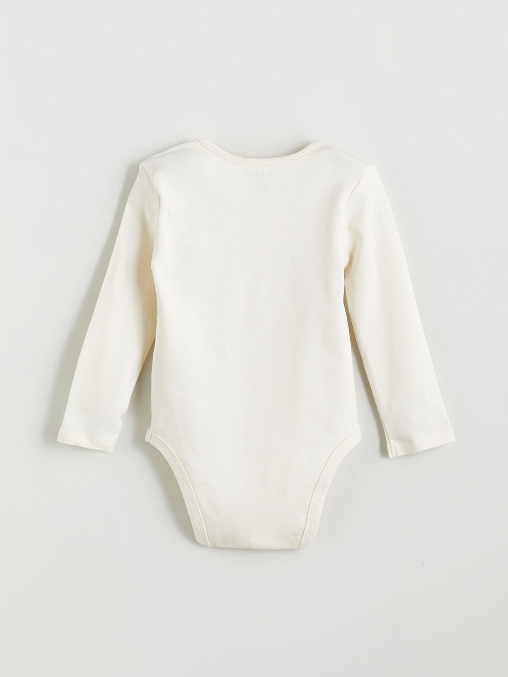 Bej Baskılı Kız Bebek Çıtçıtlı Body-1