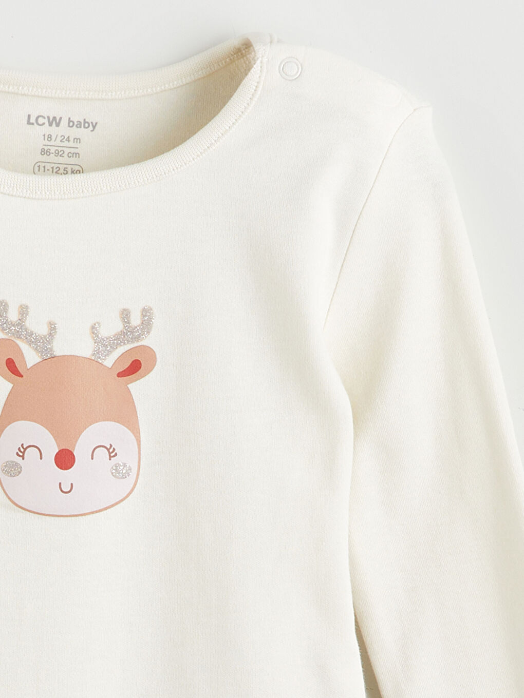 Bej Baskılı Kız Bebek Çıtçıtlı Body-2