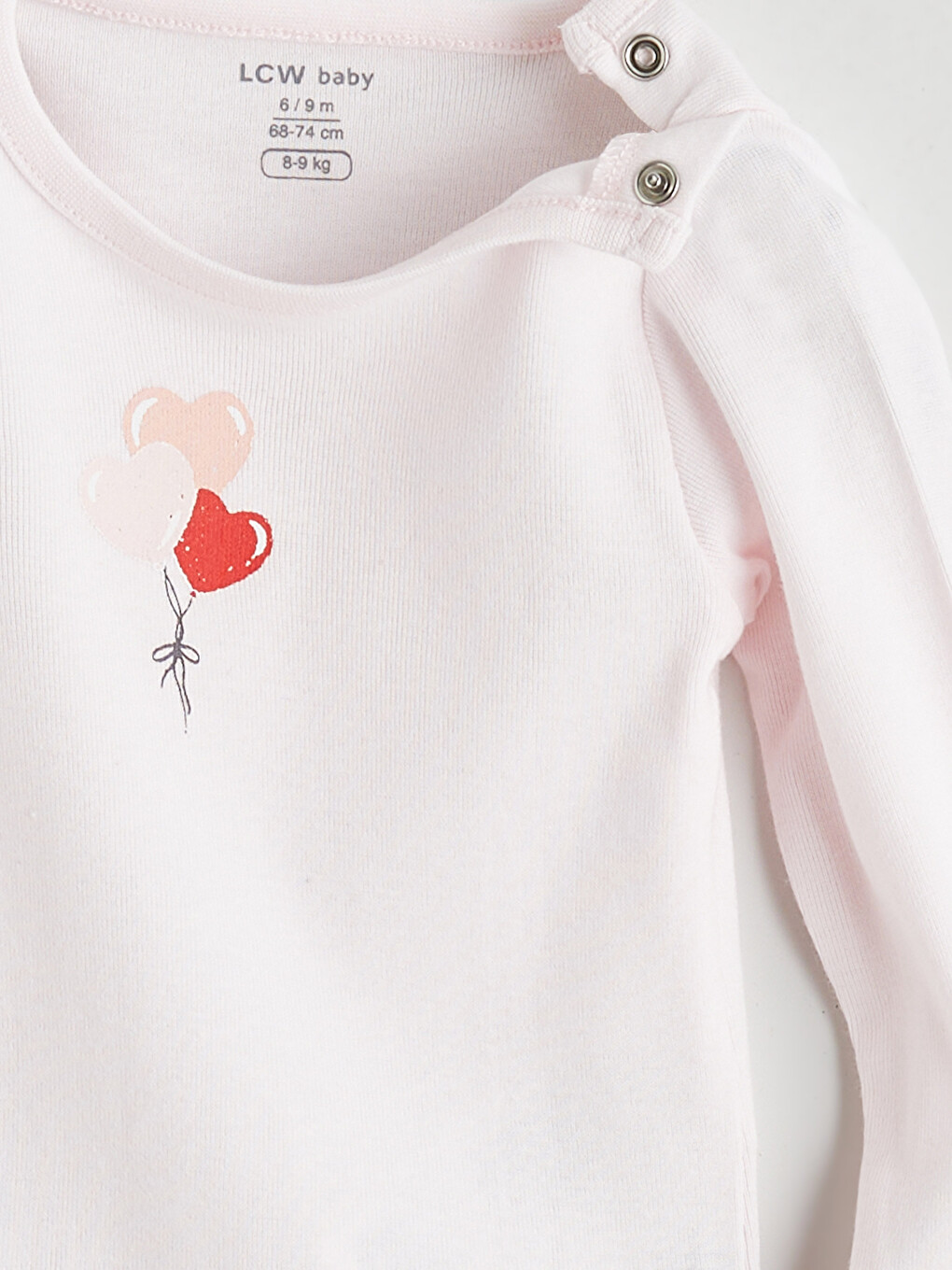Pembe Baskılı Kız Bebek Çıtçıtlı Body 3'lü-6