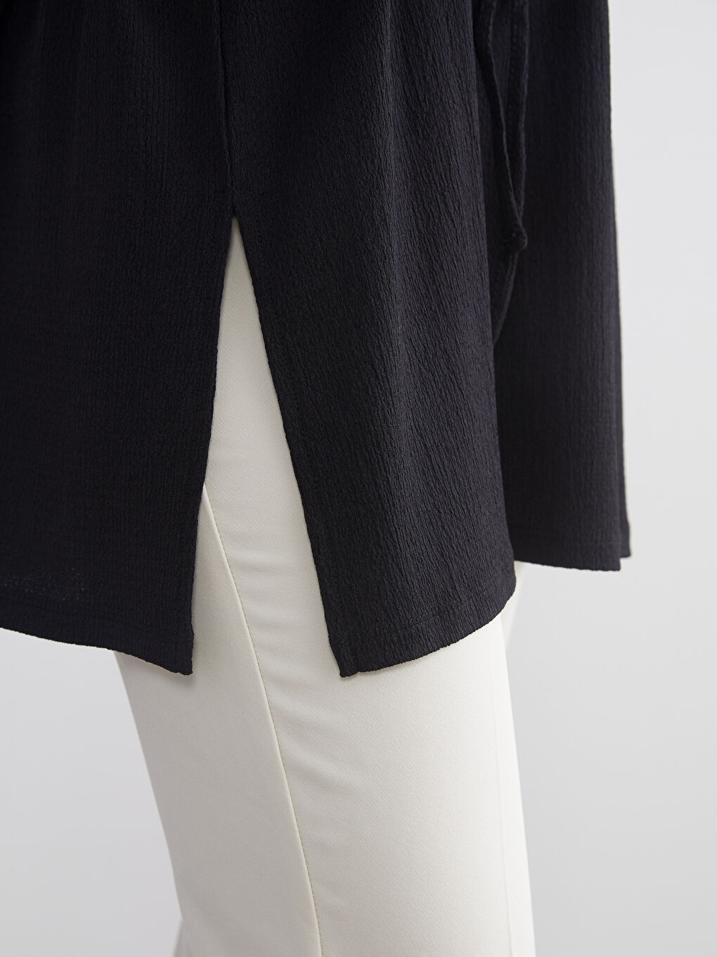 Siyah Bisiklet Yaka Kadın Tunik-3