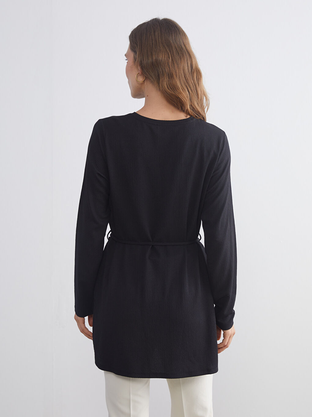 Siyah Bisiklet Yaka Kadın Tunik-4