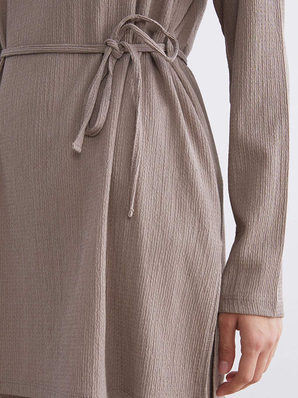 Bej Bisiklet Yaka Kadın Tunik-3