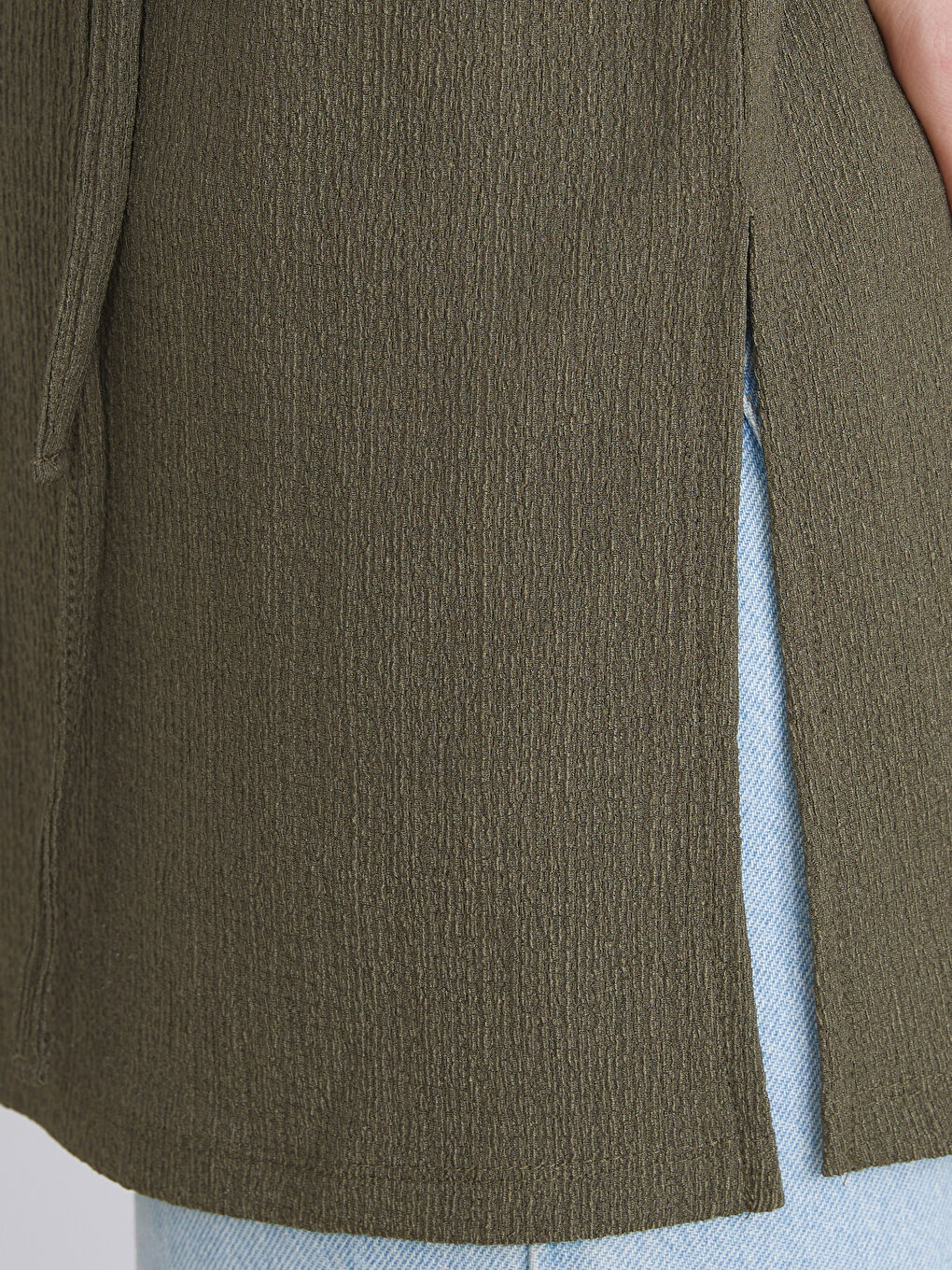 Haki Bisiklet Yaka Kadın Tunik-3