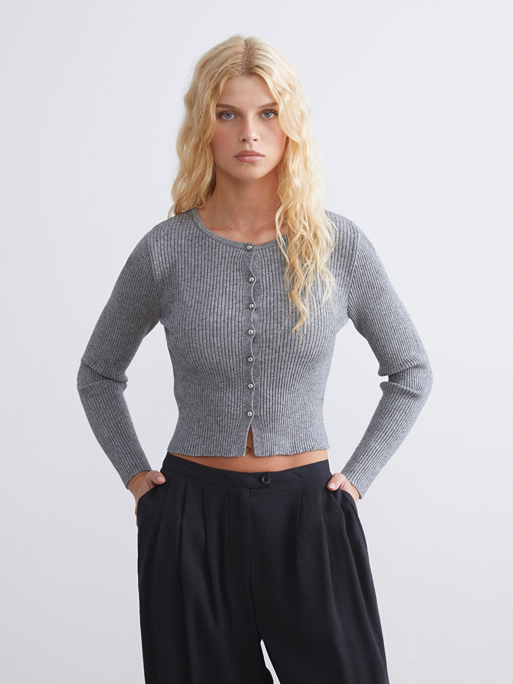 XSIDE Crew Neck Women's Knitwear Cardigan -W5FI59Z8-E93