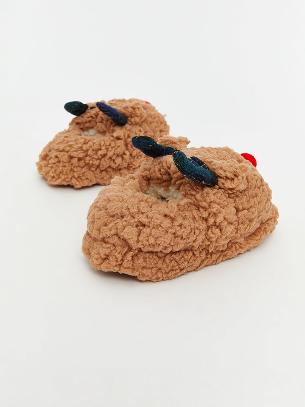 Animal Figured Plush Baby Boys' Slippers-4