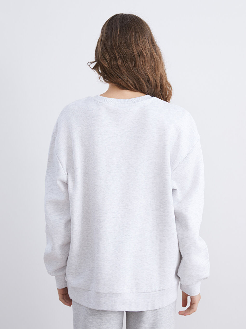 Stitch Printed Oversize Women's Thick Sweatshirt-3