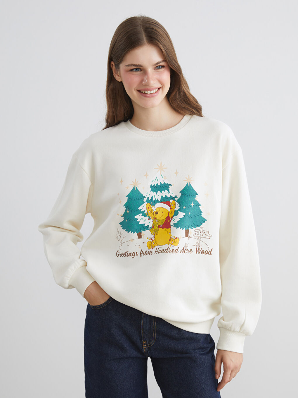 Winnie the Pooh Printed Women's Thick Sweatshirt