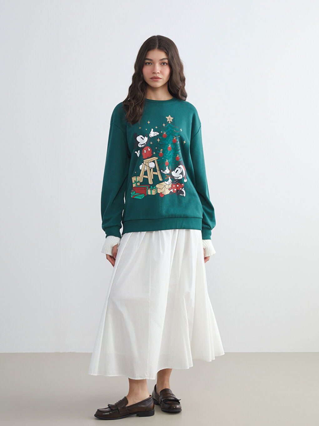 Mickey Mouse Printed Women's Thick Sweatshirt-1