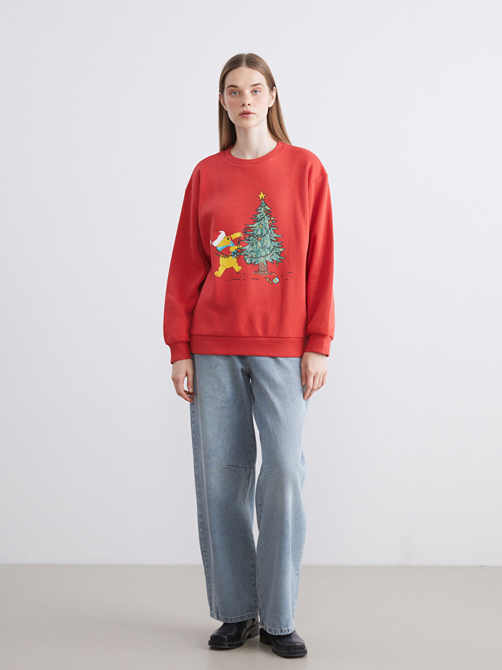 Winnie the Pooh Printed Women's Thick Sweatshirt-1